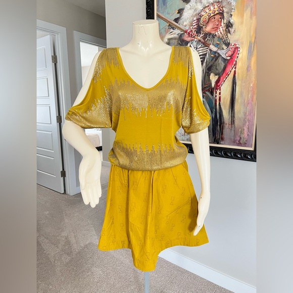 kate spade Dresses & Skirts - Kate Spade Saturday Mustard Yellow Circle Skirt